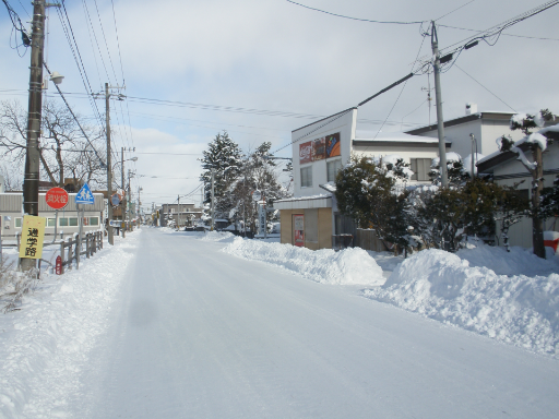 雪の積もった道の写真